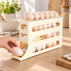 Organizador de ovos de 4 níveis com dispensador automático