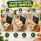 [🎁70% DE DESCONTO] Máquina de fazer sanduíches compacta e antiaderente, com uma potência de 650 W