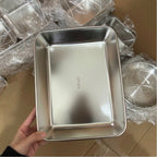 Bandeja de Aço Inoxidável 304 com Tampa Hermética (2,1 L – 25,5 × 19,7 × 5,7 cm) | 70% DE DESCONTO!