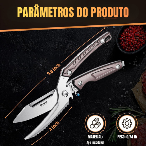 🇵🇹 Tesoura Multifuncional 2 em 1 com Lâmina Integrada Removível