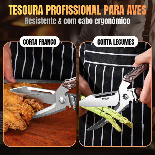 Tesoura de Aves Desmontável de Importação Alemã – Multifuncional para Frango, Ossos, Carne, Peru e Peixe