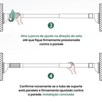 Barra telescópica ajustável e multifuncional sem perfuração, que se estende até 160 cm (NEW)