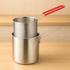 Panela Fritadeira De 1,2L Em Aço Inoxidável 304 Alemão, Compatível Também Com Fogões De Infravermelhos