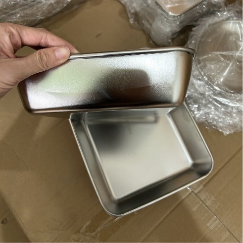 Bandeja de Aço Inoxidável 304 com Tampa Hermética (2,1 L – 25,5 × 19,7 × 5,7 cm) | 70% DE DESCONTO!