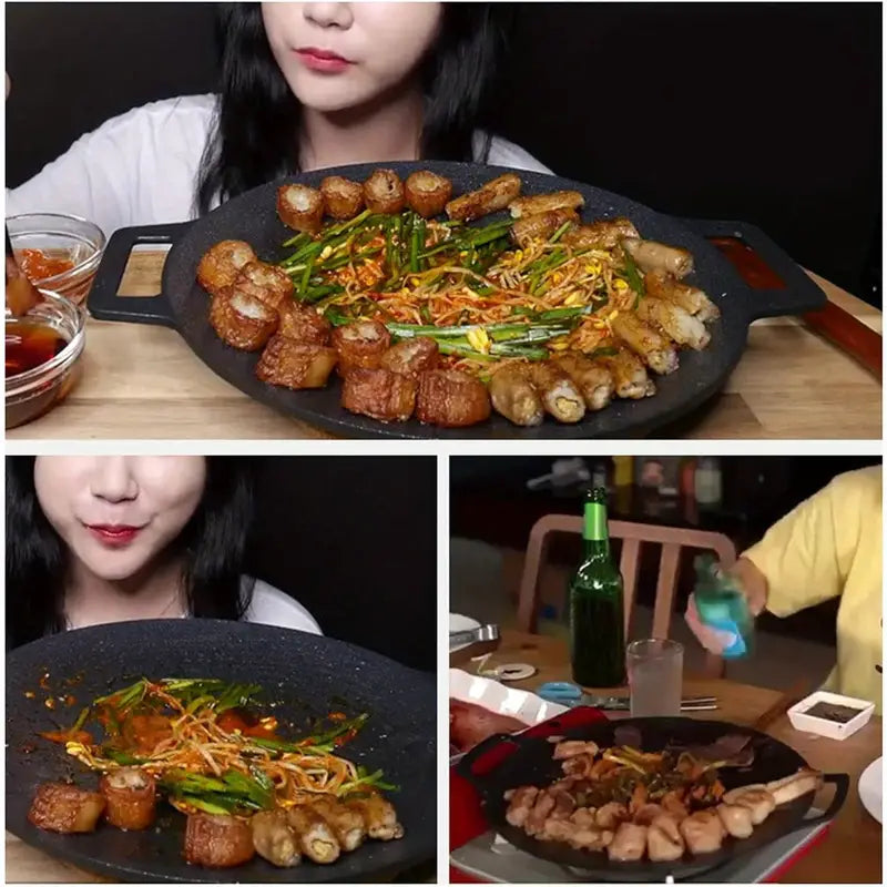 🇵🇹 Frigideira de pedra Maifan antiaderente de 6 camadas compatível com fogões de indução IH