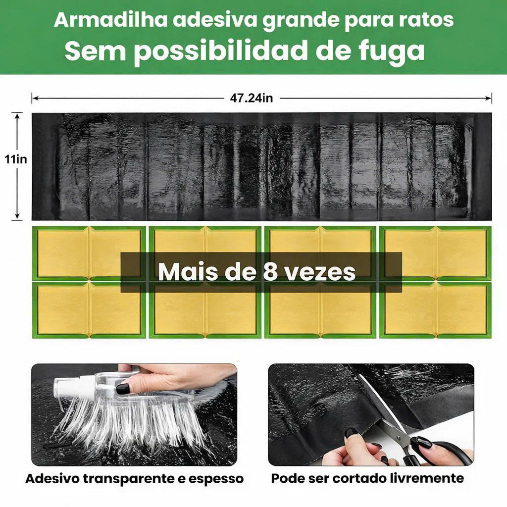 🐁 Armadilha Adesiva Profissional XXL para Ratos – 120 × 28 cm