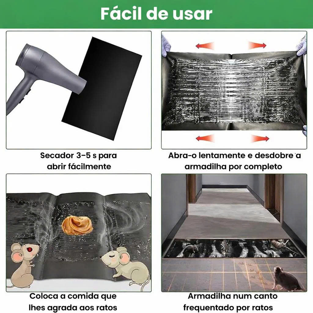 🐁 Armadilha Adesiva Profissional XXL para Ratos – 120 × 28 cm