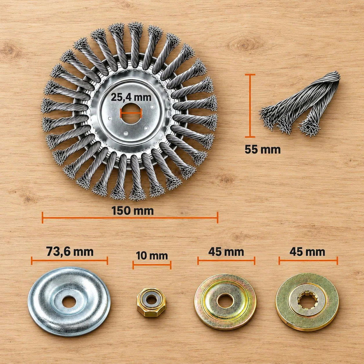 ⚙️ -70% DE DESCONTO | Kit de Disco de Fios de Aço para Roçadora (Kit Completo com Acessórios)
