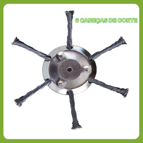 A cabeça de corte tem 6 ramificações em aço inoxidável