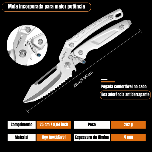 🇵🇹 Tesoura Multifuncional 2 em 1 com Lâmina Integrada Removível