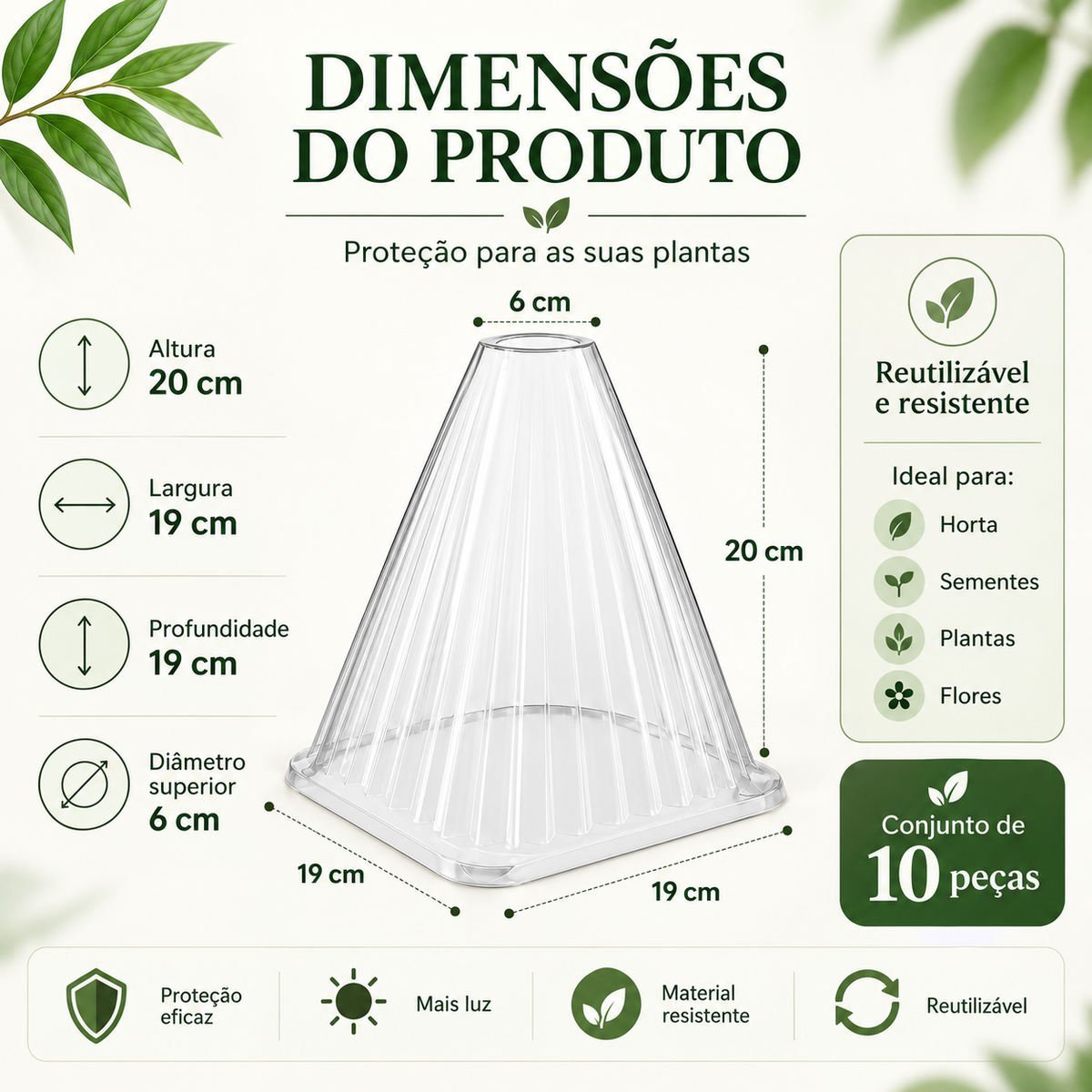 🌱 Cobertura Protetora para Plantas – Reutilizável e Fácil de Instalar