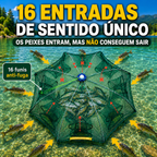 🐠 Rede Armadilha De Pesca Dobrável 96 Cm | 16 Entradas Multifuncionais