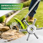 🇵🇹 A cabeça do cortador de relva possui 6 lâminas em aço inoxidável