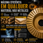 Conjunto 3 Discos de Escultura em Madeira para Rebarbadora – Aço Carbono | Plano, Curvo, Chanfrado
