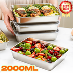 [🎁Super Oferta] Bandeja de Aço Inoxidável 304 com Tampa Hermética 2000ML