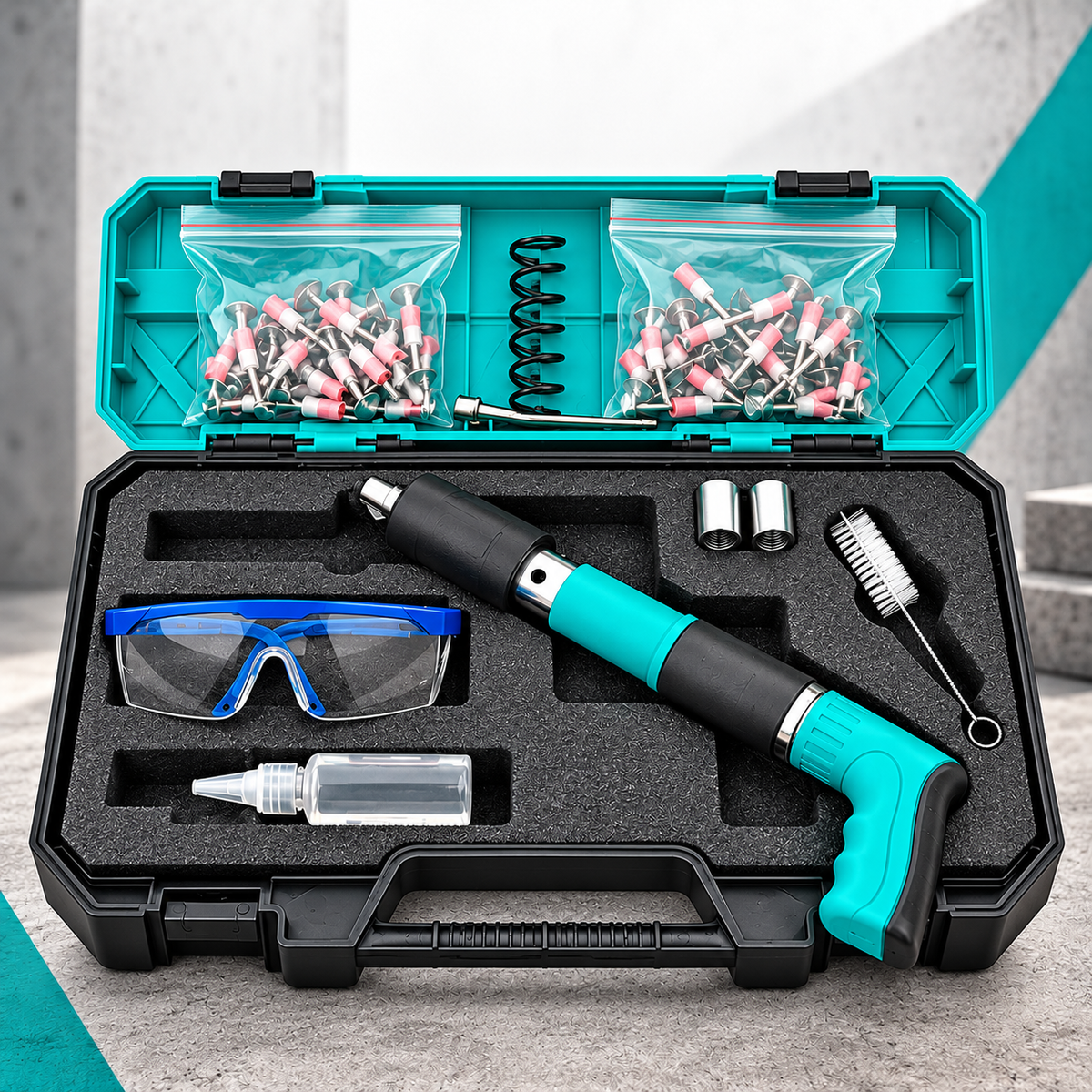 🎁 70% DE DESCONTO | Pistola de Pregos de Nova Geração para Todos os Tipos de Materiais + 50 Pregos Incluídos