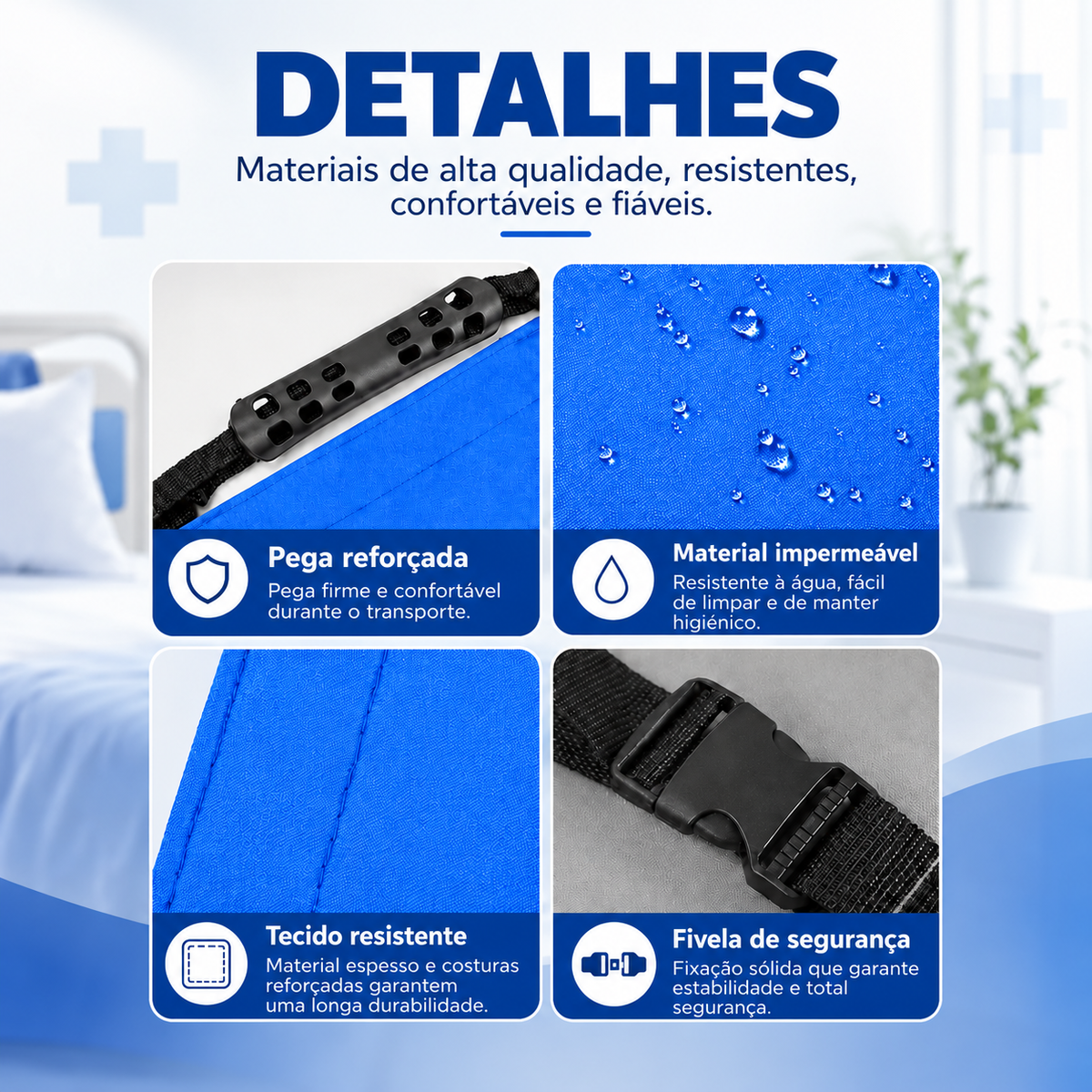 🎁 70% DE DESCONTO |  Placa de transferência de pacientes com 6 pegas reforçadas, almofada médica multifuncional para camas, idosos