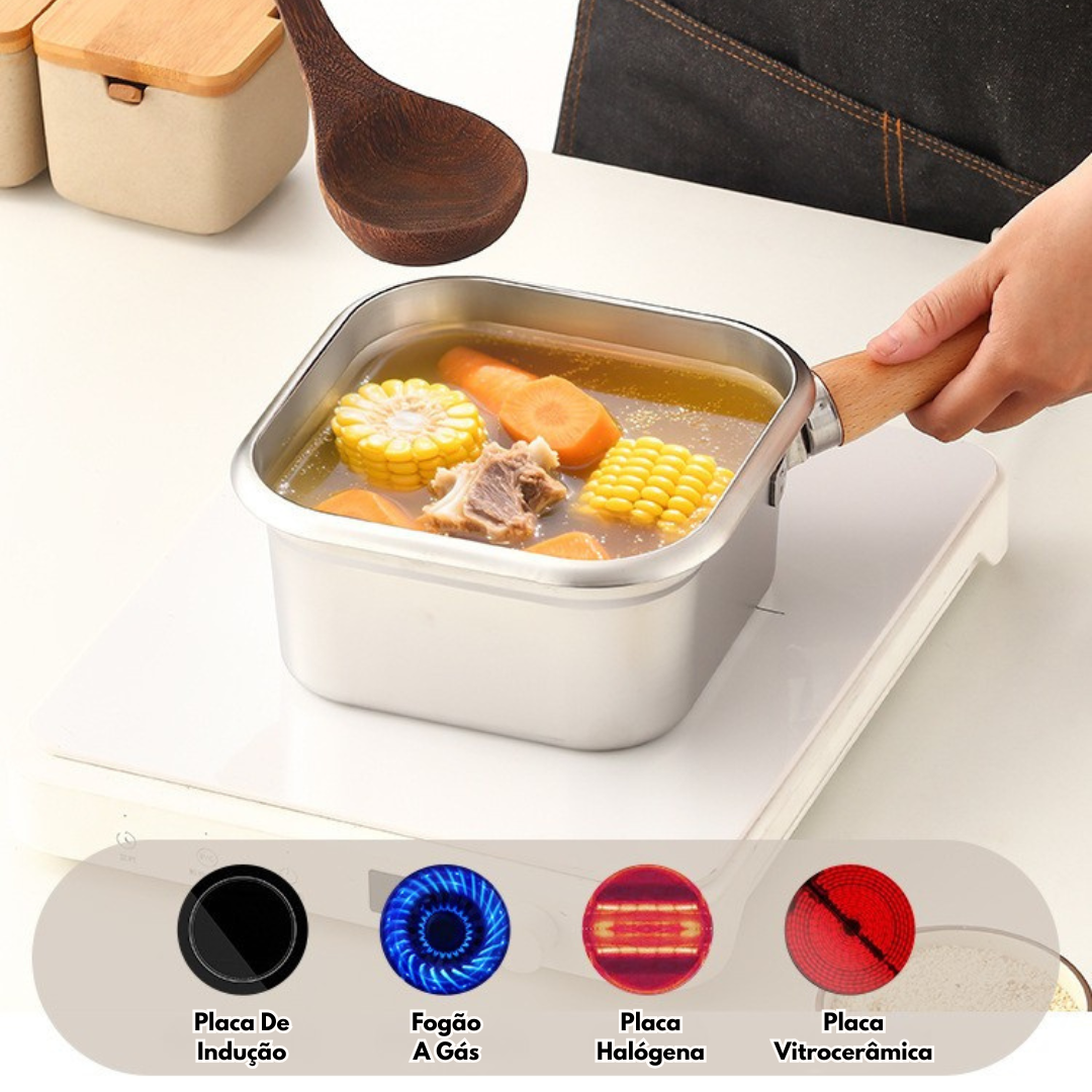 Fritadeira Multifuncional Em Inox 304, Compatível Com Todos Os Tipos De Fogão
