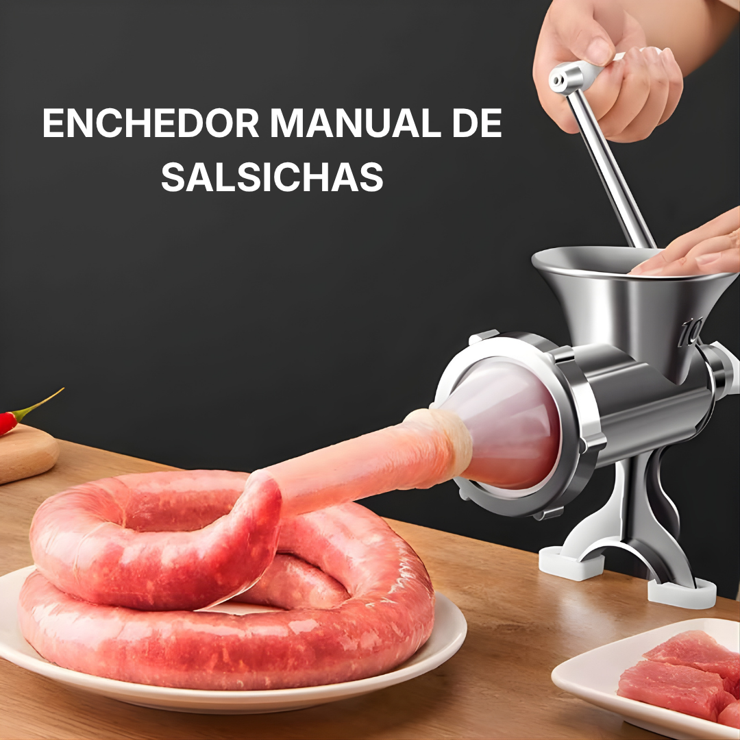 Moedor de Carne Manual com Enchideira — Faz Chouriço em Casa, Sem Esforço
