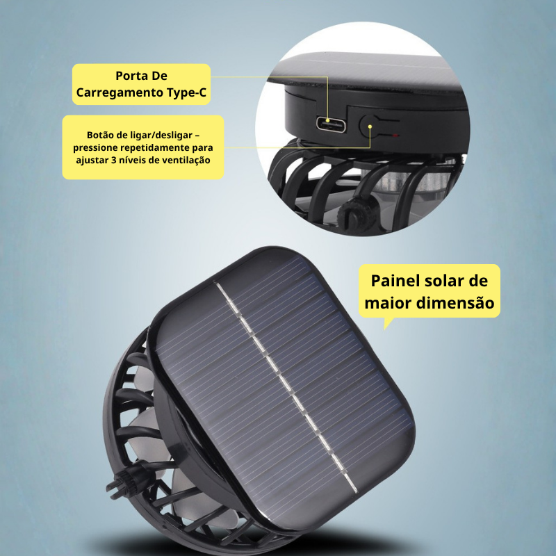 💥70% DE DESCONTO | Chapéu Com Ventilador Solar