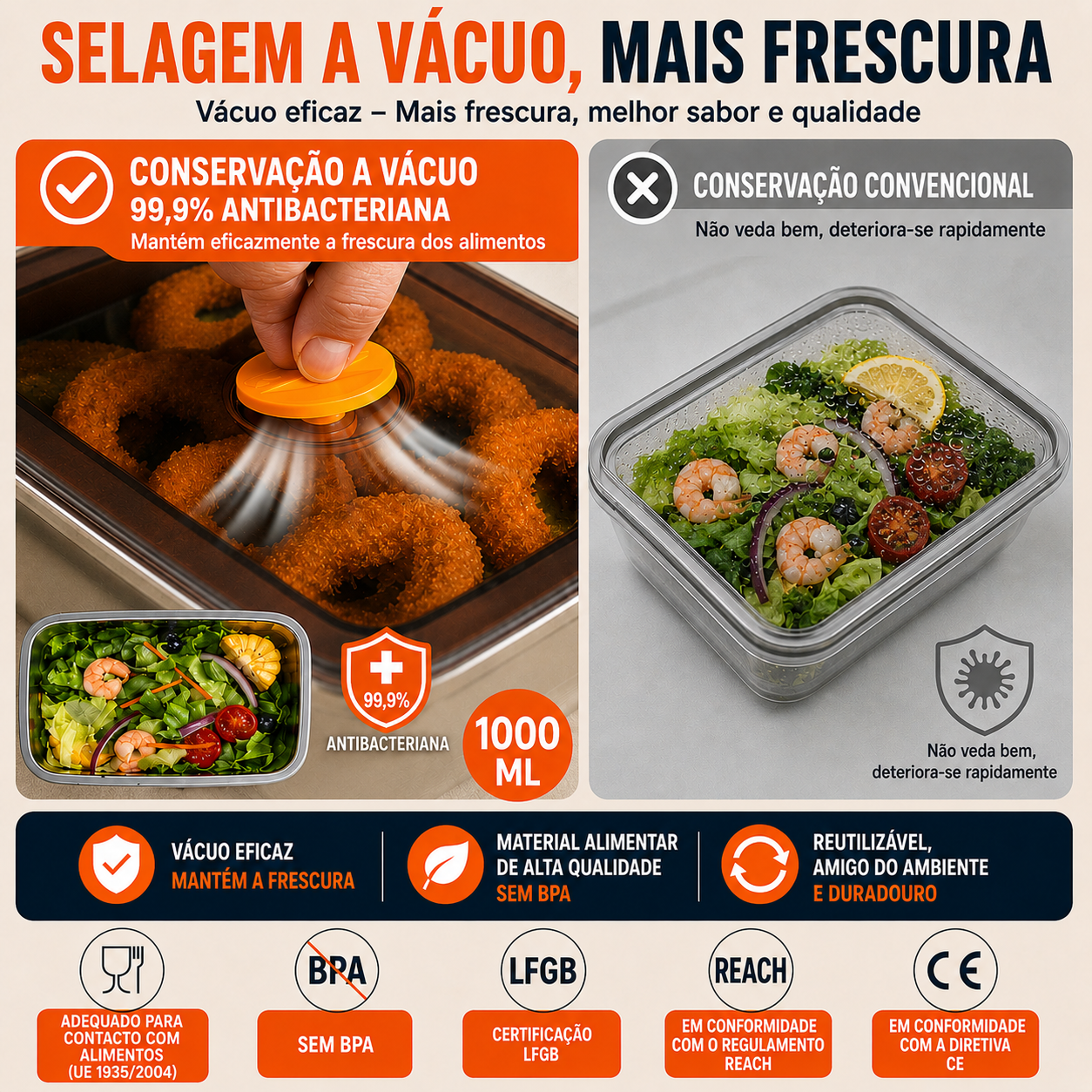 🥘 Caixa para alimentos em aço inoxidável 316