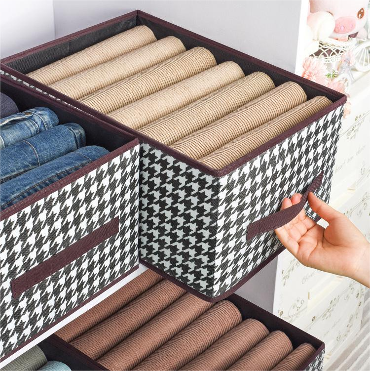 Caixa De Arrumação Com Padrão Houndstooth, Prática E Dobrável (40 cm x 28 cm x 20 cm)