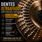 Conjunto 3 Discos de Escultura em Madeira para Rebarbadora – Aço Carbono | Plano, Curvo, Chanfrado