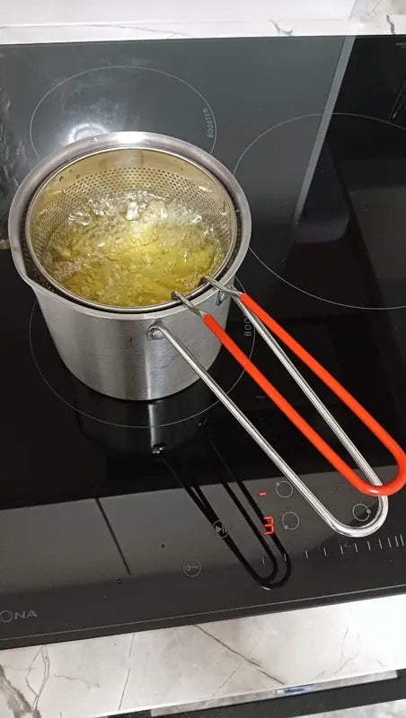 🇵🇹 Panela Fritadeira De 1.2L Em Aço Inoxidável 304 Alemão, Compatível Também Com Fogões De Infravermelhos