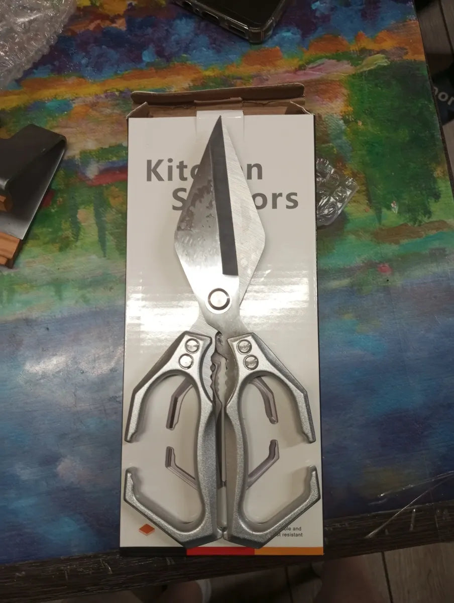 🇪🇸 Tijeras grandes con hoja en forma de diamante, hechas de acero inoxidable macizo importado de Alemania