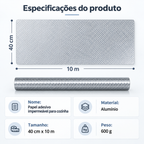 🎉 ATÉ 70% DE DESCONTO | Rolo Protetor de Alumínio Autocolante 10m – Cobertura Duradoura para Todas as Superfícies