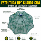 🐠 Rede Armadilha De Pesca Dobrável 96 Cm | 16 Entradas Multifuncionais