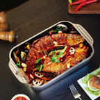 🇵🇹 Bandeja de cozedura direta em aço inoxidável 304 maciço da Alemanha (3,5 Litros)