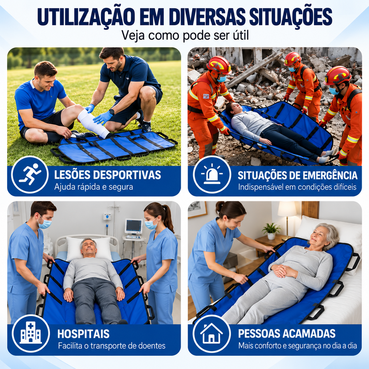 🎁 70% DE DESCONTO |  Placa de transferência de pacientes com 6 pegas reforçadas, almofada médica multifuncional para camas, idosos