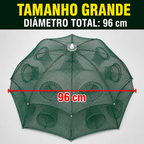 Rede armadilha de pesca dobrável 96 cm | Múltiplas entradas | Água doce