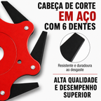 [🎁 4 acessórios incluídos] Cabeça de corte de 6 lâminas em aço manganês