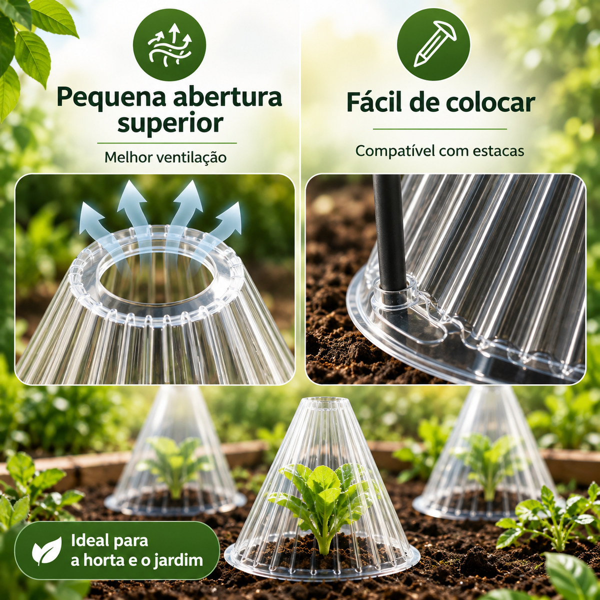 🌱 Cobertura Protetora para Plantas – Reutilizável e Fácil de Instalar