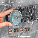 (4+2 grátis)🎁 Suportes de aço inoxidável com 5 ganchos, práticos e capazes de suportar até 25 kg.