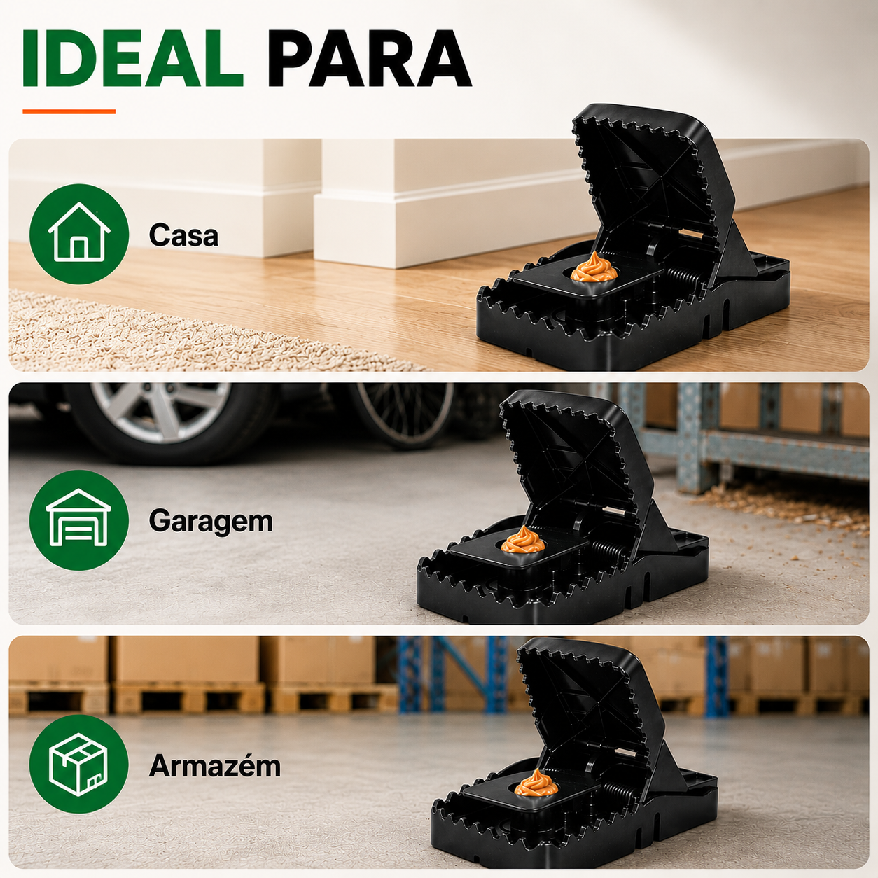 Ratoeira de Mola | Disparo Rápido · Sem Veneno · Reutilizável