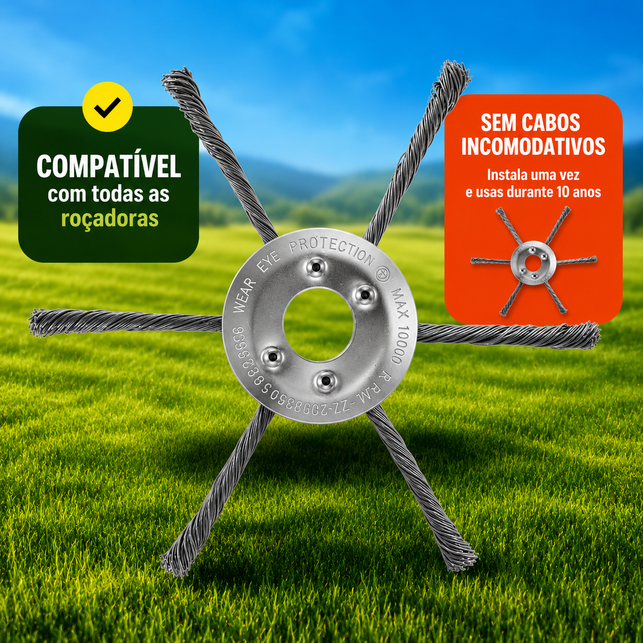 💥Desconto De 70% | A Cabeça Do Cortador De Relva Possui 6 Lâminas Em Aço Inoxidável