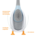 Conjunto de escova de banheiro com cabo longo em forma de pato, com suporte de parede sem necessidade de perfuração (LTT)