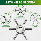 🇵🇹 A cabeça do cortador de relva possui 6 lâminas em aço inoxidável