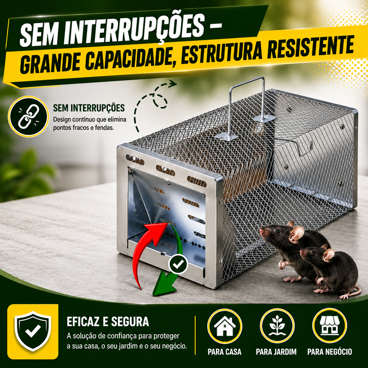 BestSeller™ - Gaiola Armadilha Humana Para Ratos, Ratinhos E Esquilos Vivos