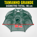 🐠 Rede Armadilha De Pesca Dobrável 96 Cm | 16 Entradas Multifuncionais