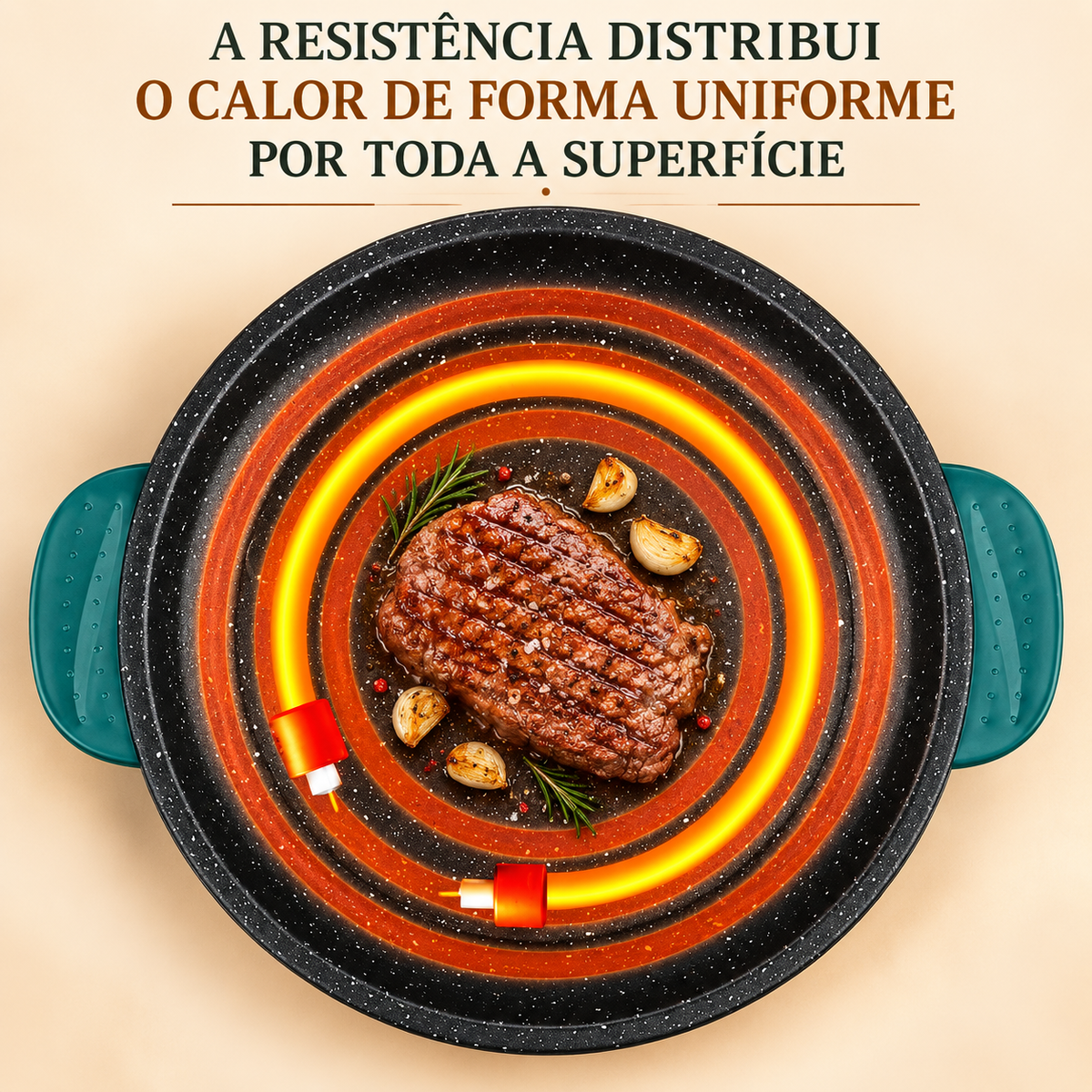 🎁 70% DE DESCONTO | Frigideira de pedra de dupla potência com tecnologia de economia de energia de nova geração