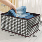 Caixa De Arrumação Com Padrão Houndstooth, Prática E Dobrável (40 cm x 28 cm x 20 cm)