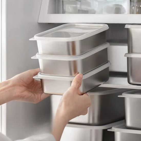 Os recipientes de aço inoxidável 316 mantêm os alimentos frescos até 4 semanas