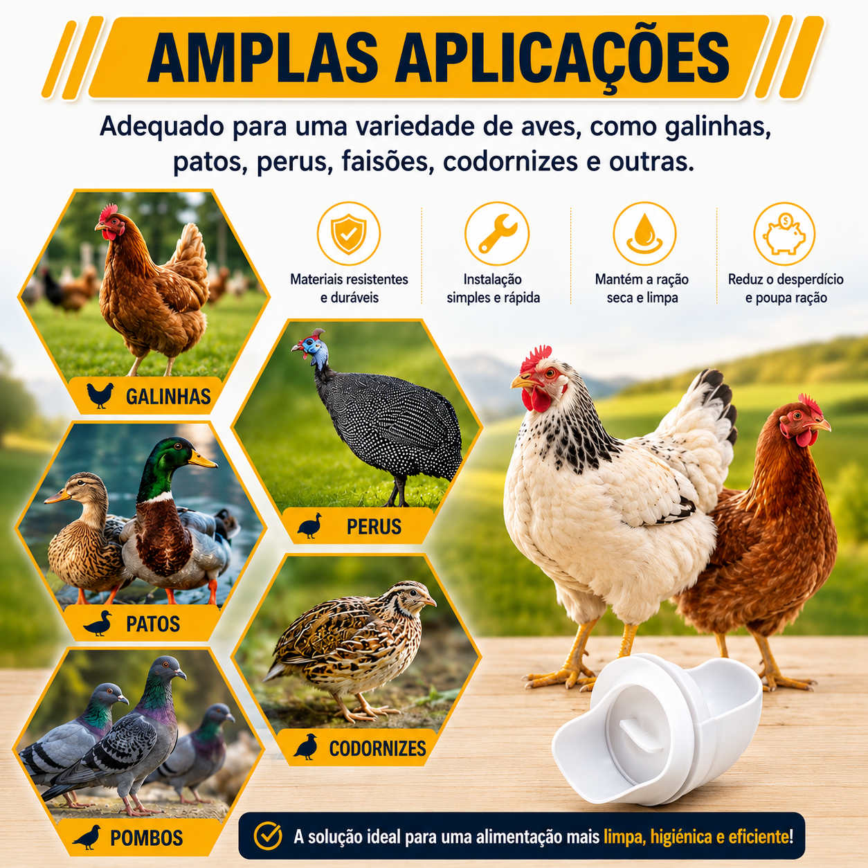 ⚡ Kit Alimentador Para Aves De Capoeira