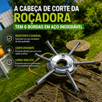 💥Desconto De 70% | A Cabeça Do Cortador De Relva Possui 6 Lâminas Em Aço Inoxidável