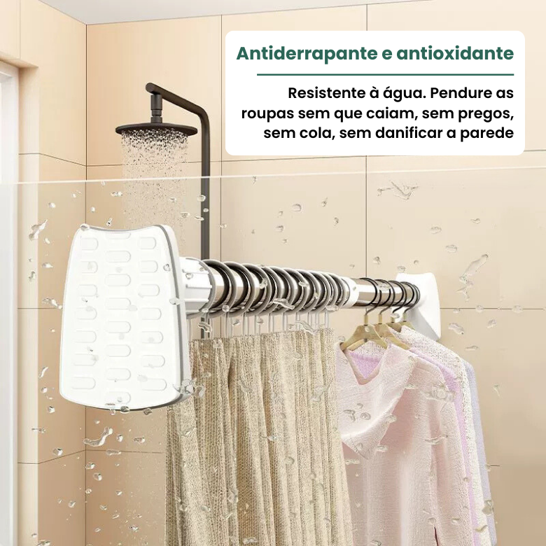 Barra telescópica ajustável e multifuncional sem perfuração, que se estende até 160 cm (NEW)