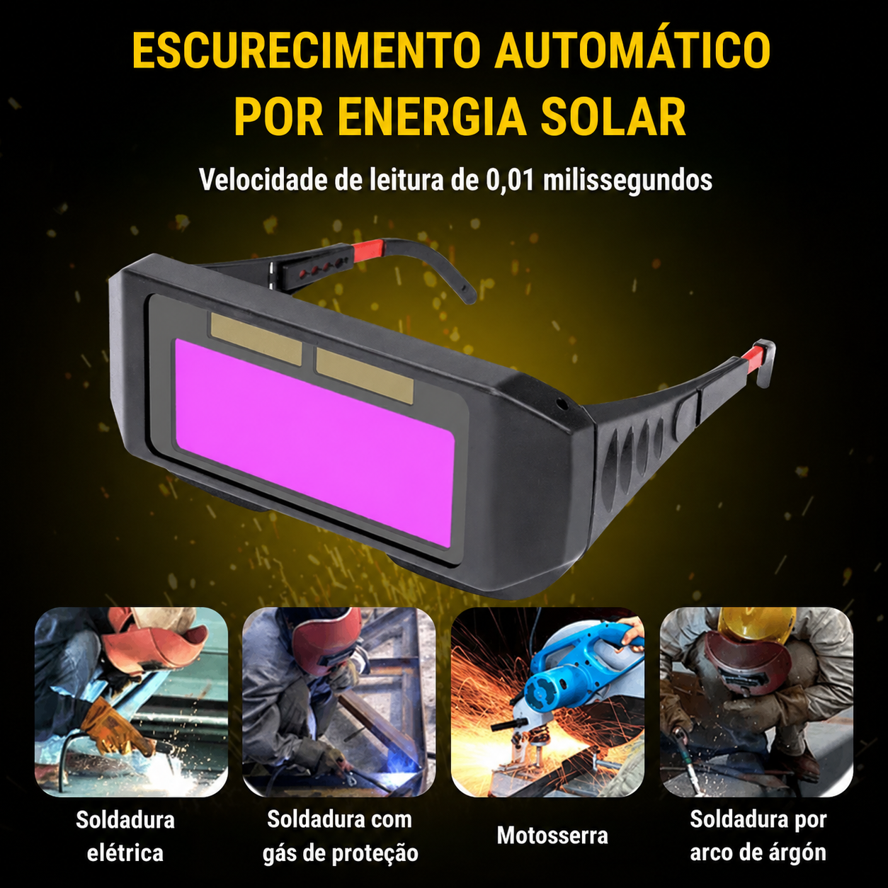 ÓCULOS DE SOLDADURA COM ESCURECIMENTO AUTOMÁTICO